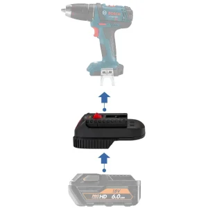 Adaptateur de batterie AEG 18V vers Bosch 18V (Bleu)